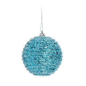 Kit Bolas Glitter Azul 8cm - 06 unidades - Cromus Natal - Rizzo Balões