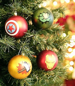 Kit Bolas Avengers 8cm - 04 unidades Natal Disney - Cromus - Rizzo Balões