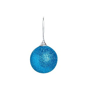 Bola Glitter Azul 05cm - 06 unidades - Cromus Natal - Rizzo Balões
