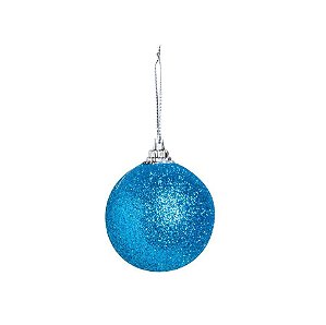 Bola Glitter Azul 04cm - 12 unidades - Cromus Natal - Rizzo Balões