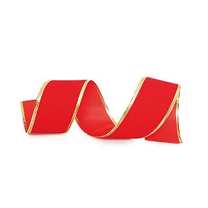 Fita Veludo Vermelho 6,3cm - 01 unidade 9,14m - Cromus Natal - Rizzo Balões