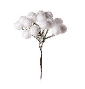 Pick Decorativo de Natal - Frutas Nevadas Branco - 15cm - 01 unidade - Cromus Natal - Rizzo