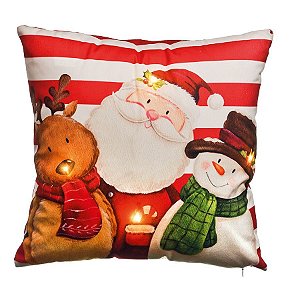 Almofada Noel com Led 35cm  - 01 unidade - Cromus Natal - Rizzo Balões