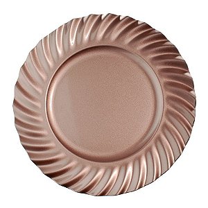 Sousplat Borda Ondas Rose Gold 33cm - 01 unidade - Cromus Natal - Rizzo Balões