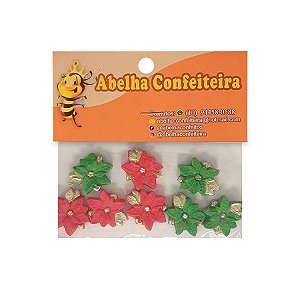 Mini Confeito - Flor Natalina - 8 Unidades - Abelha Confeiteira - Rizzo