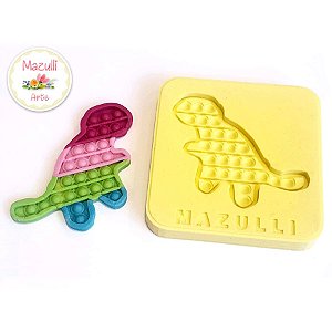 Molde de Silicone 2338 Festa Pop It Fidget Toy Dino - 01 Unidade - Mazulli - Rizzo
