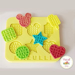 Molde de Silicone 2337 Festa Pop It Fidget Toy Mini - 01 Unidade - Mazulli - Rizzo