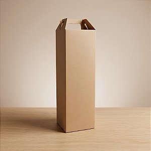 Caixa Garrafa G Kraft 33x10x10cm - Gramatura 300g - 10 Unidades - ASSK -