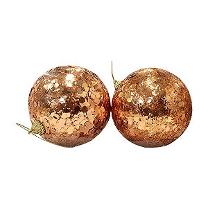 Kit Bola Lantejoula - Rose Gold - 10cm - 2 UN - Rizzo