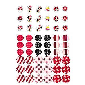 Aplique Decorativo Festa Red Minnie Mouse 54 Unidades Regina