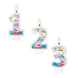 Vela Numeral Festa Peppa Pig Clássica 01 Unidade - Regina - Rizzo