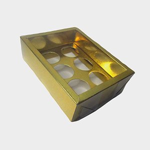Caixa Base Brigadeiro - Dourado - N1 (9cm x12cm x4cm) - 5 unidades - Assk -