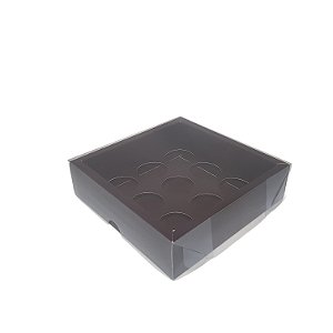 Caixa Base Brigadeiro - Marrom - N2 (13cm x13cm x3,5cm) - 5 unidades - Assk -