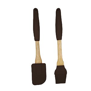 Kit Pincel e Espátula de Silicone Preto 2pçs 01 unidade Fenima Rizzo