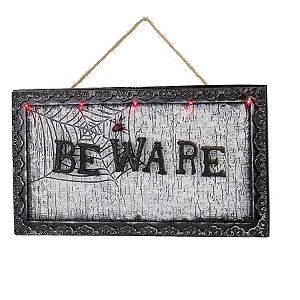 Quadro Decorativo Halloween - BE WARE - com Som Luz e Movimento - 01 unidade - Cromus -