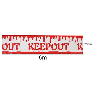Faixa Decorativa Halloween - Cena do Crime KeepOut - Vermelho - 01 unidade - Cromus - Rizzo