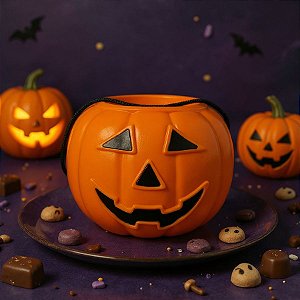 Baldinho de Halloween Com Alça - Abóbora Laranja - 01 Unidade - Rizzo