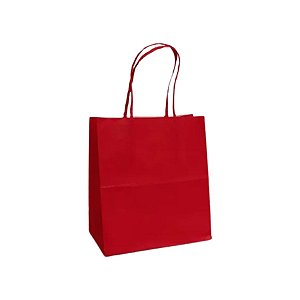 Sacola de Papel 20x15x25cm - Vermelho - Ref 5973 - 10 UN - Rizzo