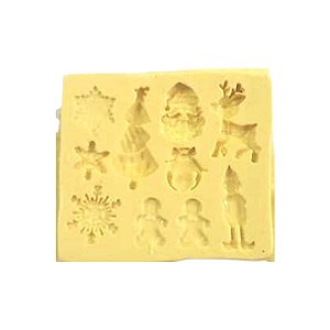 Molde de Silicone - Kit Natal - Quadrado - Cod 1456 - 1 UN - Mazulli - Rizzo