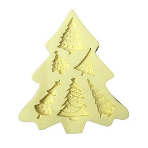 Molde de Silicone - Natal - Árvores - Cod 97 - 1 UN - Mazulli - Rizzo