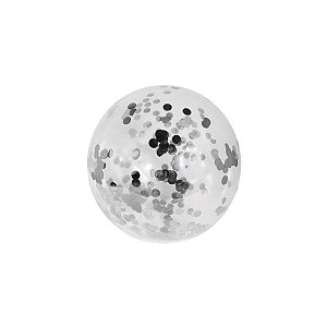 Balão Bubble Transparente com Confete Bolinha Prata - 11" 26cm - 01 Unidade - Partiufesta - Rizzo
