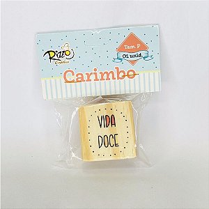 Carimbo Artesanal de Madeira - Vida Doce - P - 1 UN - Rizzo