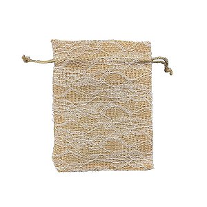 Saco de Juta para Lembrancinhas Decorado - 12x17cm - 10 unidades - Artlille