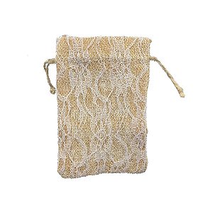 Saco de Juta para Lembrancinhas Decorado - 10x15cm - 10 unidades - Artlille