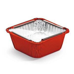 Mini Marmitinha de Alumínio Vermelha 7x7x2cm  - 12 Unidades - Artlille -