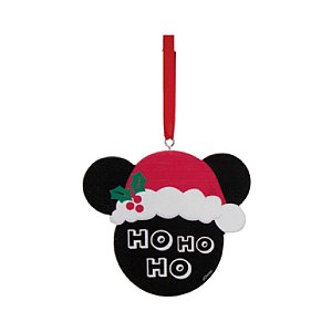 Enfeite de Madeira para Pendurar Mickey HOHOHO Preto - 01 Unidade - Cromus - Rizzo