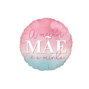 Balão Metalizado Redondo "Melhor Mãe" 18" 45cm 01 Unidade Cromus Rizzo Balões