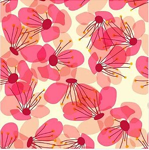 Saco Presente 35x54cm - Hibiscos - 50 unidades - Regina -