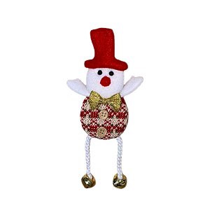 Enfeite de Natal para Pendurar de Tecido 18cm - Boneco de Neve - 01 Unidade - Rizzo