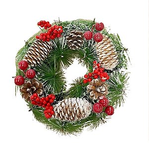 Decoração Natal - Guirlanda 25cm - Ref GRL049 - 1 UN - Rizzo Balões