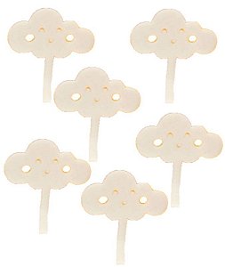 Pick Decorativo - Nuvem - Branco - 6UN - Ref 1677 - Vivarte - Rizzo