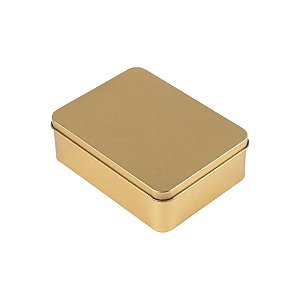 Lata Retangular - Dourado -  C/ Tampa - 12x09x3,5cm - 06 UN - Artlille