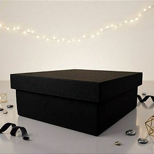 Caixa Quadrada - Preto - C/ Tampa - 19,5x8,5cm - 01 UN - Artlillie - Rizzo