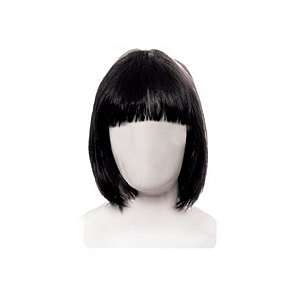 Fantasia Peruca Chanel Preto Festa Carnaval 01 Unidade Cromus