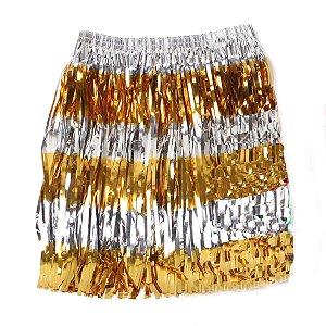 Fantasia Carnaval - Saia Havaiana - Prata & Dourado - 01 UN - Cromus - Rizzo