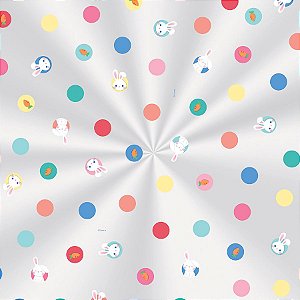 Saco Transparente Decorado - 11x19,5cm - Coelhinhos - 100 unidades - Cromus Páscoa - Rizzo Embalagens