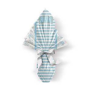 Saco Express 44x44cm para Ovos de 500g a 750g - Clássico Francês Azul - 05 unidades - Cromus Páscoa - Rizzo Embalagens
