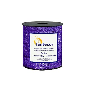 Carretel Lantejoula Trançada 50 metros - Metalizado Roxo - 01 Unidade - Lantecor - Rizzo