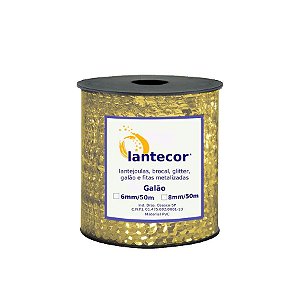 Carretel Lantejoula Trançada 50 metros - Metalizado Ouro Claro - 01 Unidade - Lantecor - Rizzo