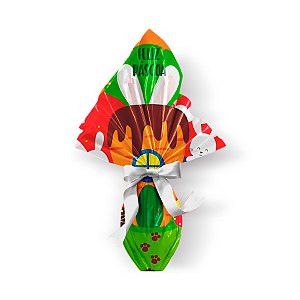 Saco Express 39x39cm para Ovos de 350g a 500g - Casa na Cenoura Vermelho- 5 unidades - Cromus Páscoa - Rizzo Embalagens