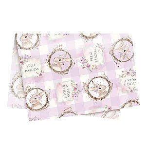 Folha de Papel Seda Decorado 44x69 - Serena Lilás - 10 Unidades - Cromus Páscoa - Rizzo