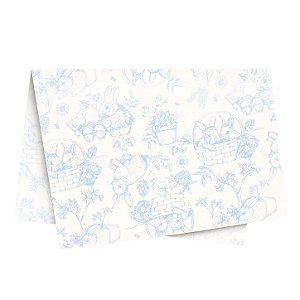 Folha de Papel Seda Decorado 44x69 - Clássico Francês Azul - 10 Unidades - Cromus Páscoa - Rizzo