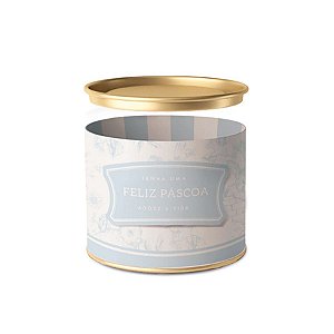 Lata para Bombons 7x10cm - Clássico Francês Azul - 01 Unidade - Cromus Páscoa -