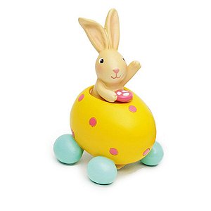 Coelho Decorativo Páscoa Carrinho Amarelo em Resina - Cromus - 01 un - Rizzo