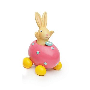 Coelho Decorativo Páscoa Carrinho Rosa em Resina - Cromus - 01 un - Rizzo