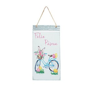 Placa Decorativa Metálica Bicicleta Páscoa - Cromus - 01 un - Rizzo